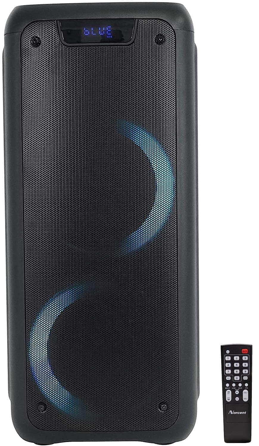 Norcent Dual 6.5" Party Portable Bluetooth Speaker with Sound Activated Lights Battery Powered Rechargeable 3600 mAH 5 Hours Play Time NSP-26 (6.5 Inch)