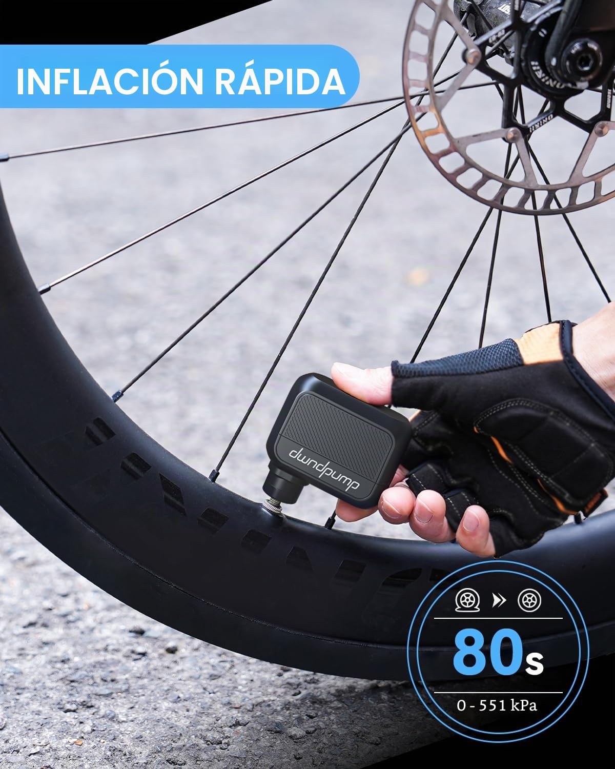 dwndpump Bomba de Aire Bicicleta, Mini Bomba de Aire Bicicleta, 100 PSI Ultra Mini Bomba de Bicicleta Portátil para Válvulas Presta & Schrader(Sin manómetro)