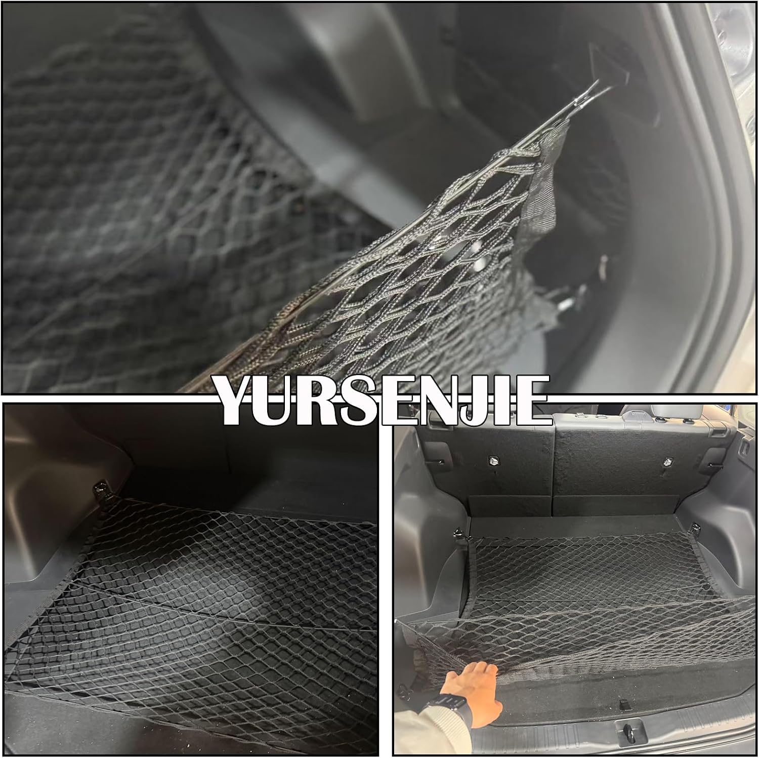 Rear Trunk Envelope Mesh Cargo Net Suitable for 2026 Toyota RAV4 Hybrid LE Limited SE Woodland Edition XLE Premium XSE Plug-ln GRSport Rear Trunk Mesh Cargo Storage Net Bag