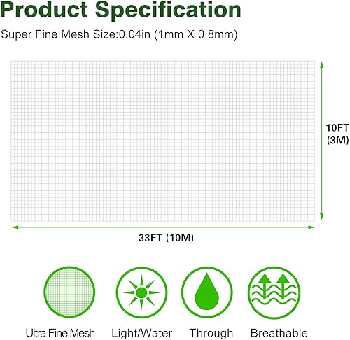 Miniatura 8 de Red de jardín ultra fina de 8 x 10 pies, cubierta de plantas, malla de barrera para plantas, verduras, árboles frutales, flores, cubiertas de