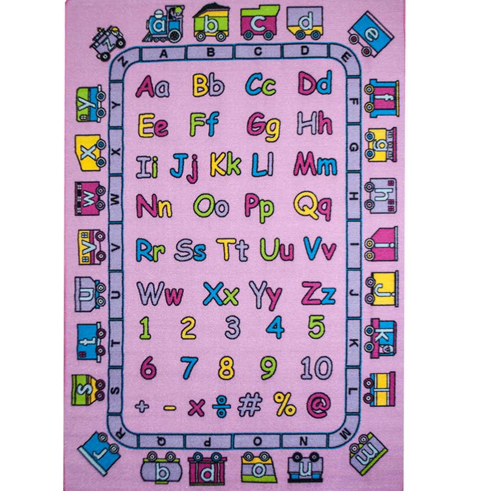 Kids Rug ABC Fun in Pink Area Rug 3' x 5' (3'3