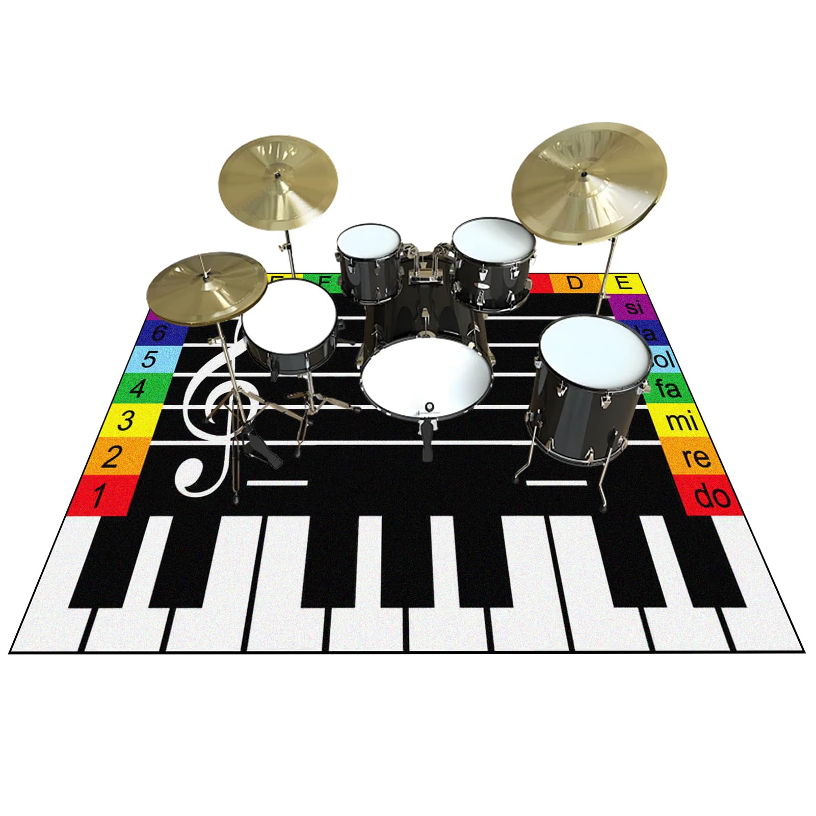 Drum Teppich Elektrisches Trommel Teppiche Schlagzeugteppich Schallschutz Drumteppich Trommelmatte Professionelles rechteckiges elektronisches Jazz Schlagzeug Kit für Studio, Wohnung 200 x 180 cm