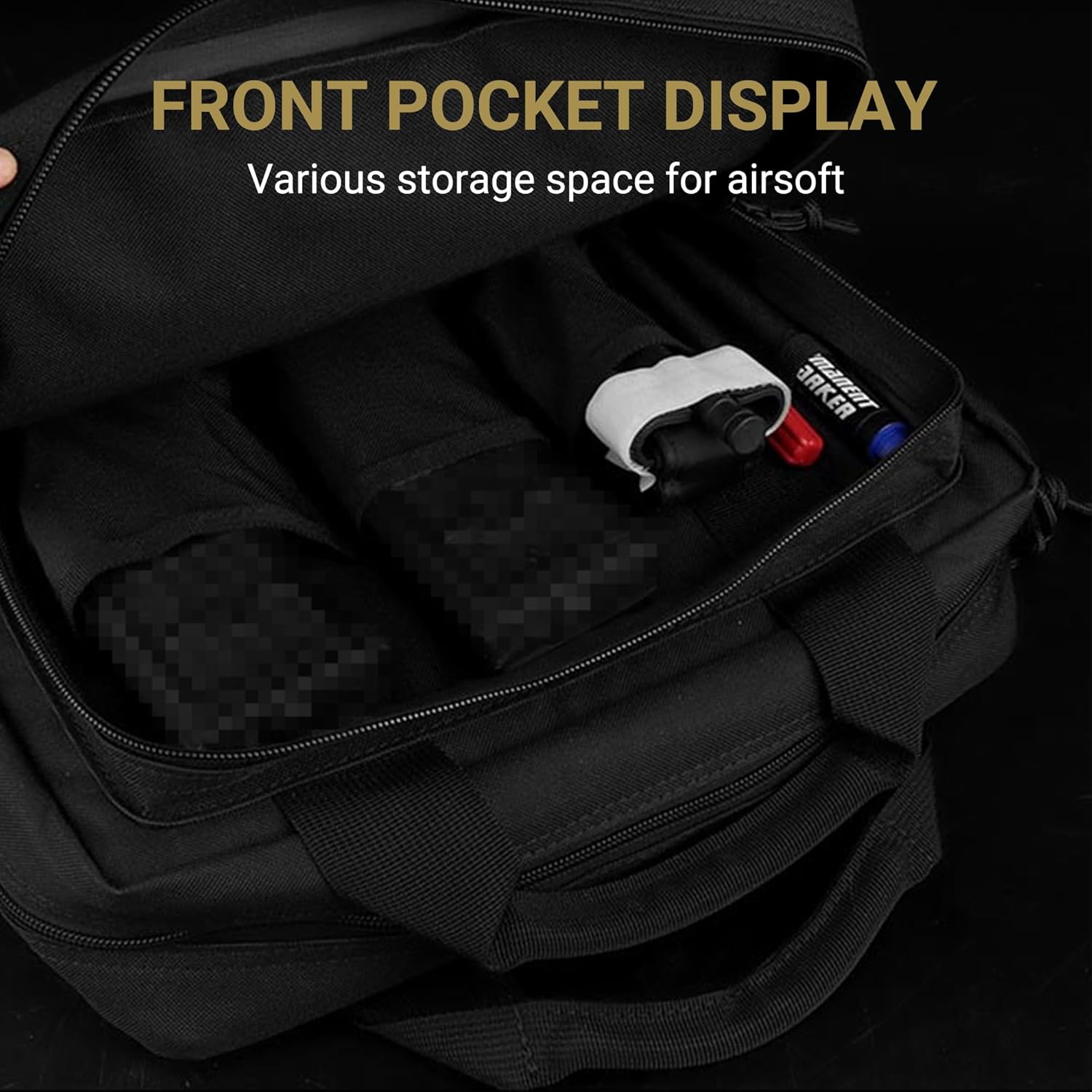 UniPro GB-75 Tactical Gun Range Bag for 2 Pistols, 900D Polyester Lockable Handgun Case w/ 6 Magazine Pockets, Ammo Storage – Lightweight & Durable