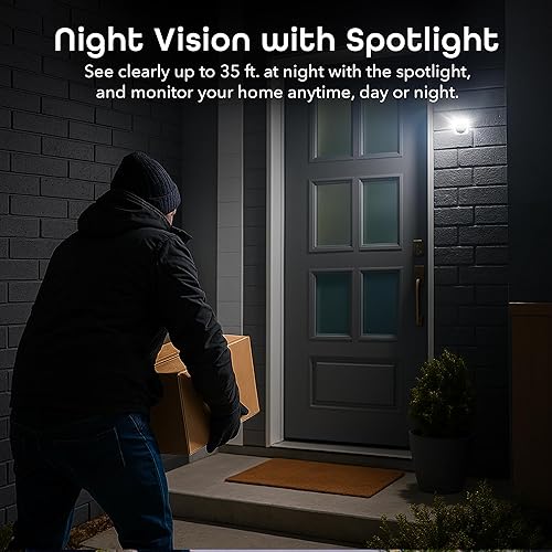 Miniatura 5 de Geeni Mini cámara de seguridad para interiores y exteriores 1080P, paquete de 2, cámaras WiFi inteligentes con detección de movimiento y sonido,