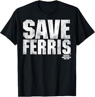 White Distressed Save Ferris T-Shirt