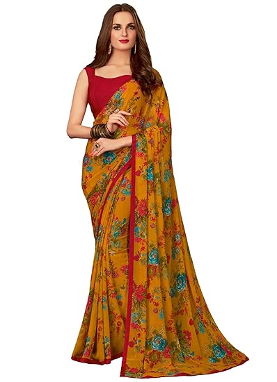 Floral print saree amazon Clearance