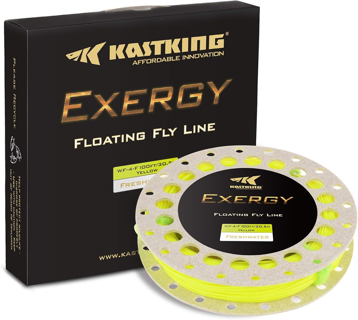 KastKing Exergy Fly Fishing Line - Weight Forward Floating Lines for Freshwater - Double Micro Loops - Laser Printing - BioSpool - Available in 5 Colors, Super Value!