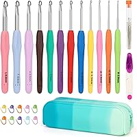 Vista 13 de Coopay Juego de ganchos largos de ganchillo, 11 agujas de ganchillo afganas multicolor tunecinas para ganchillo, 0.079 pulgadas (B)-0.315 pulgadas