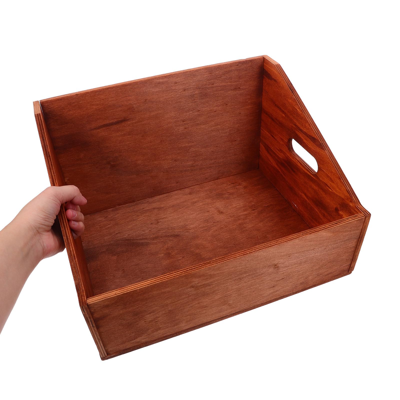 Yardwe Caja de Almacenamiento de Vinilos de Madera, Cuadrada y Portátil