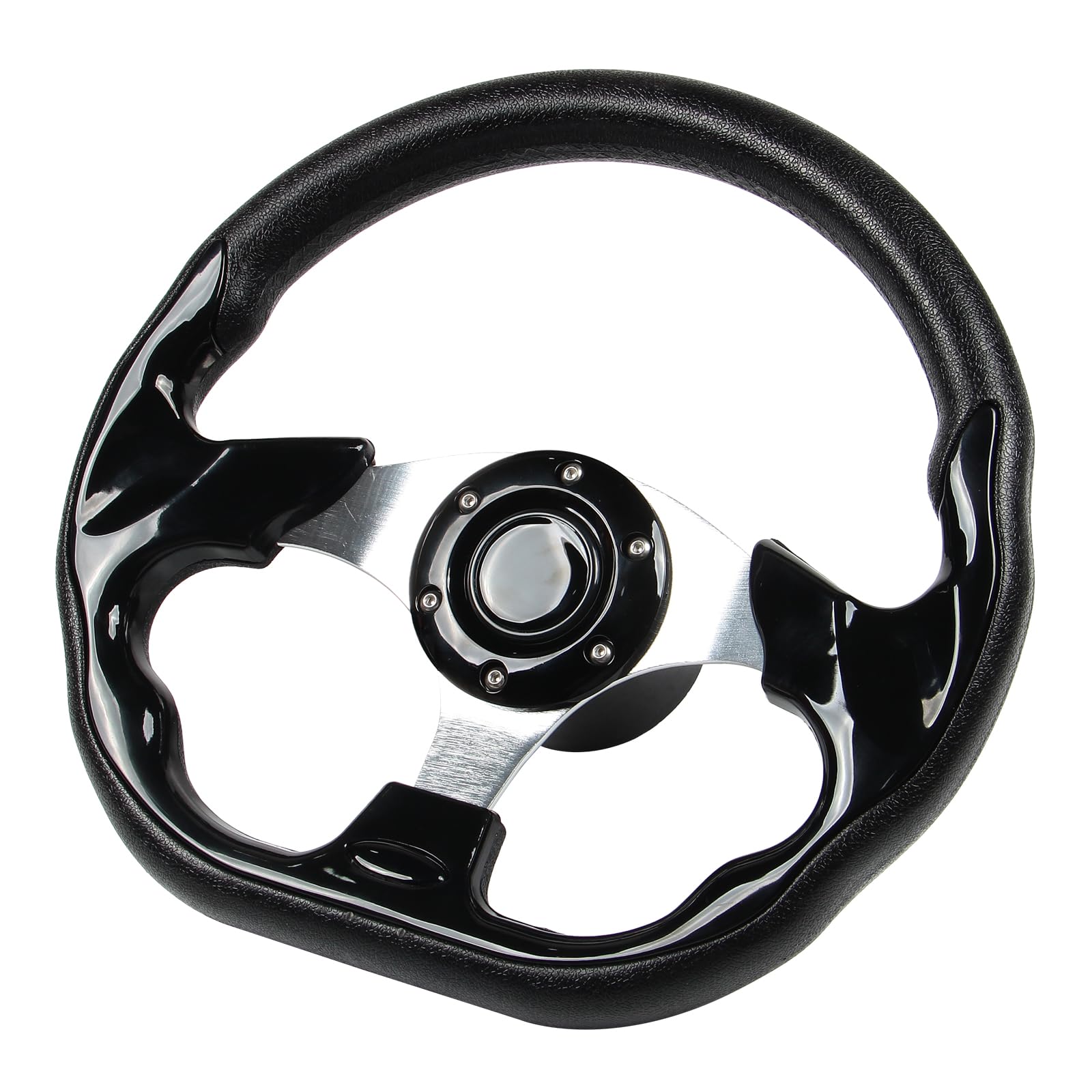 GONMOT 12.5" D-Shaped Boat Steering Wheel with 3/4β Tapered Shaft, Black Axle Marine Steering Wheel for Seastar and Verad, etc. for Marine Boats, Vessels, Yacht, Pontoon Boat