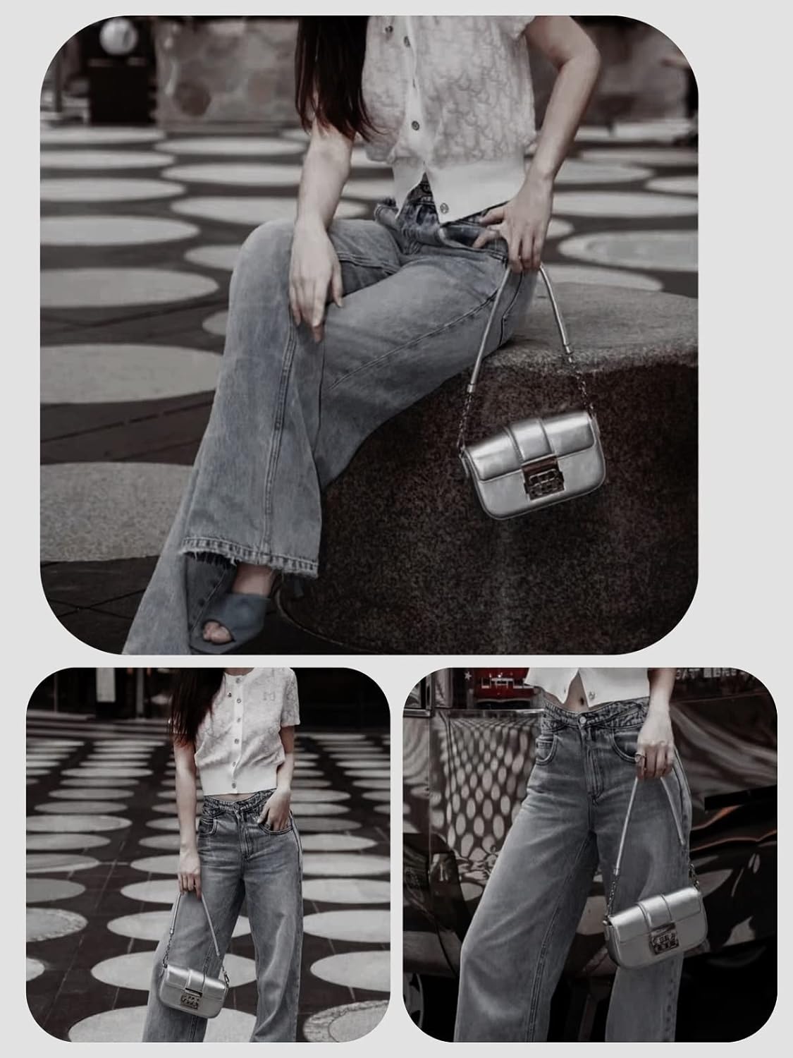 90s Shoulder Bags Women, Trendy Handbag Girls Chic Style Crossbody Clutch Purse Fashion