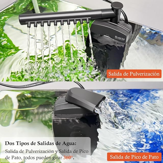Foto 5 de 6 de FEDOUR 600LPH Filtro Acuario, 8W Bomba de Filtro de Pecera Ajustable para 30-180L Pecera