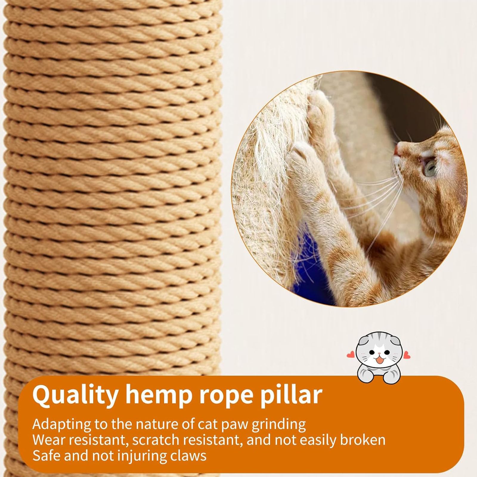 Árbol para Gatos, Moderna Torre para Gatos De Interior, Estructura De Madera De Densidad Media De 60" De Alto con Hamaca, Poste para Rascar Y Juguete para Gatos Pequeños Y Grandes