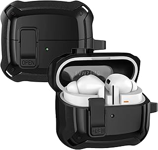 Capa Protetora Nerdcase Compatível com Samsung Galaxy Buds 3, Buds 3 Pro, Buds3 Fe, Resistente Preta