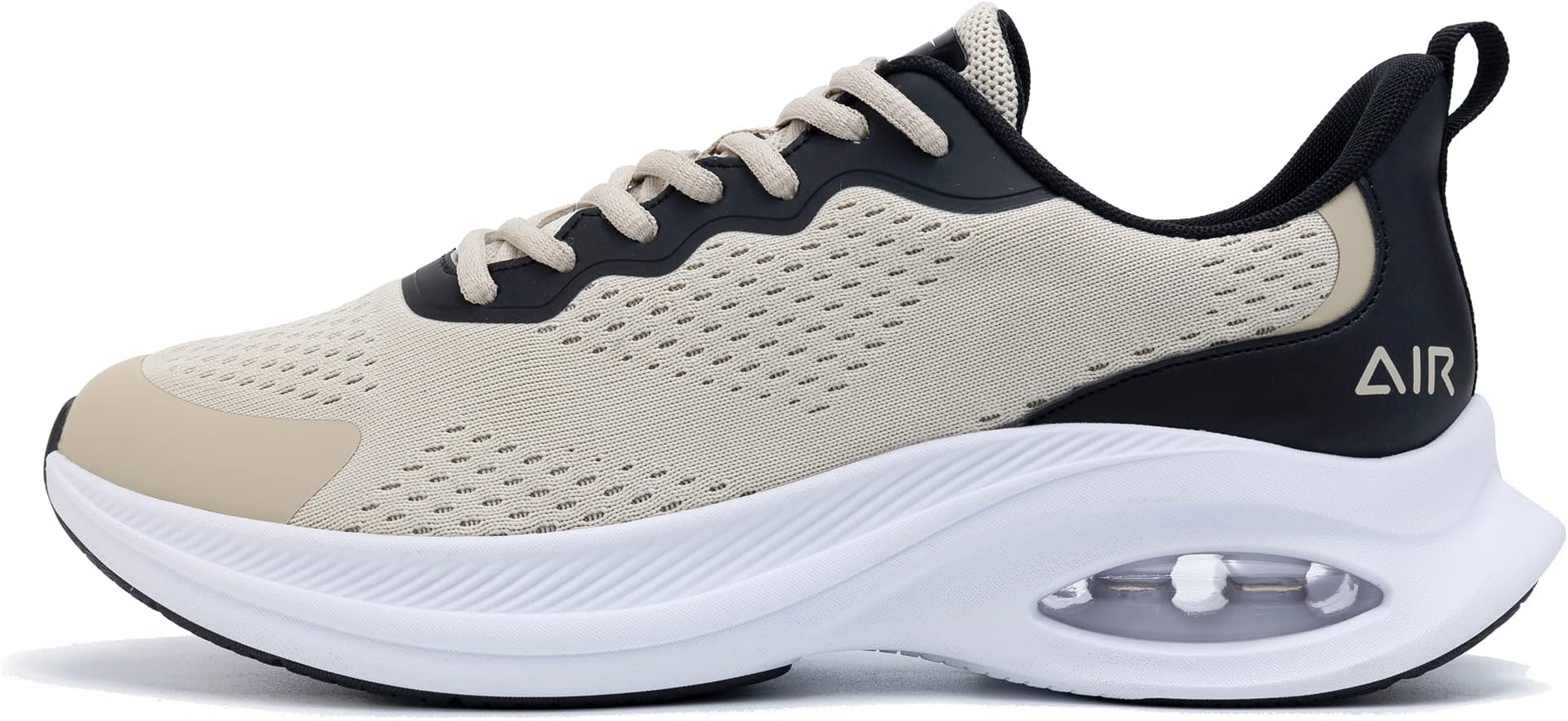 QAUPPE Mens Air Athletic Running Shoes Trail Tennis Sneakers for Sport Gym Beige US10