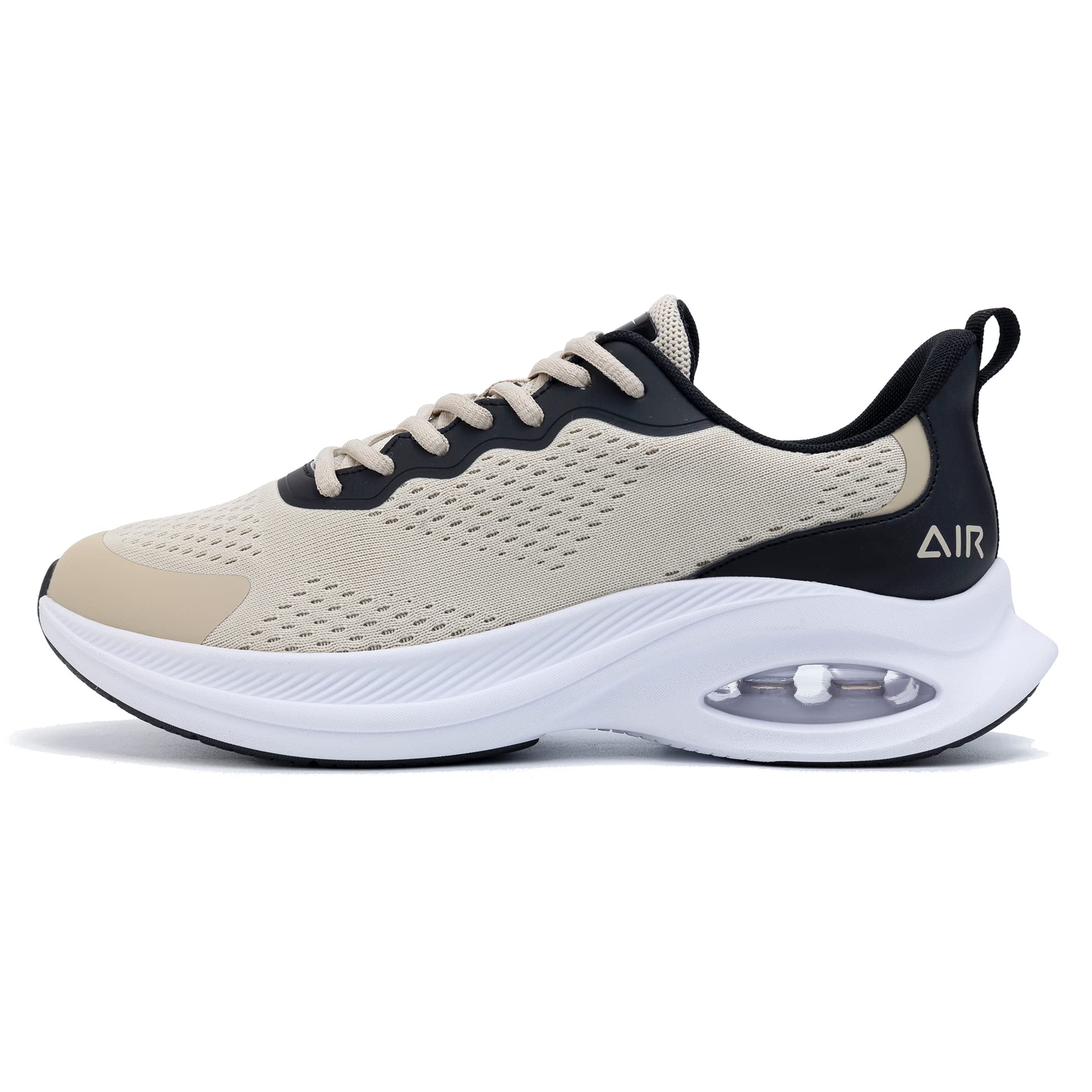 QAUPPE Mens Air Athletic Running Shoes Trail Tennis Sneakers for Sport Gym Beige US10