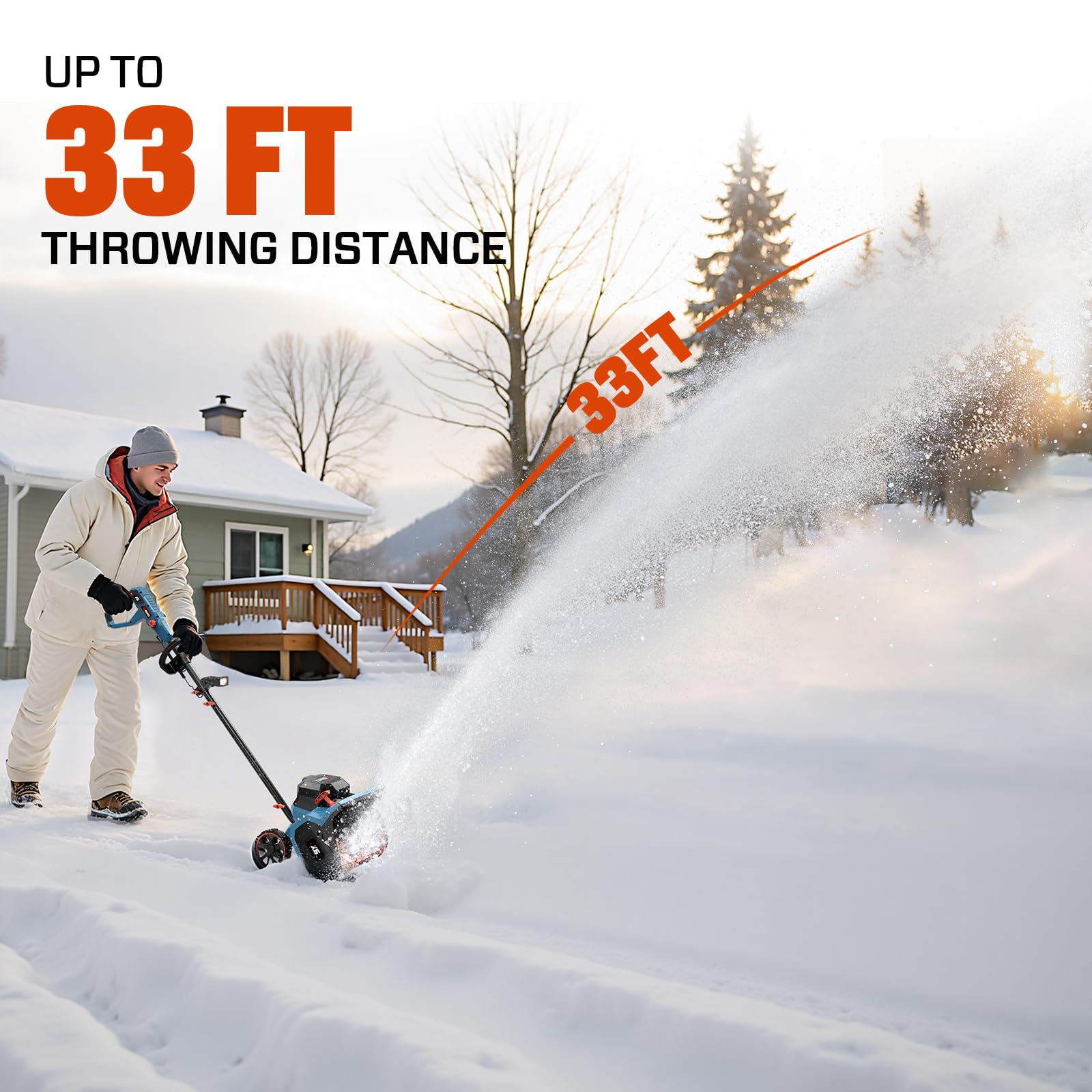 Senix X6 60 Volt Max* 15-Inch Dual Battery Cordless Snow Shovel, 6
