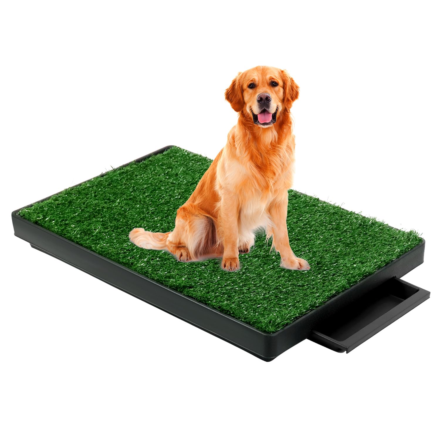 QWORK® 76 x 51 cm Inodoro Perros con Césped Artificial, Fácil de Limpiar, para Entrenamiento de Cachorros y Perros Ancianos