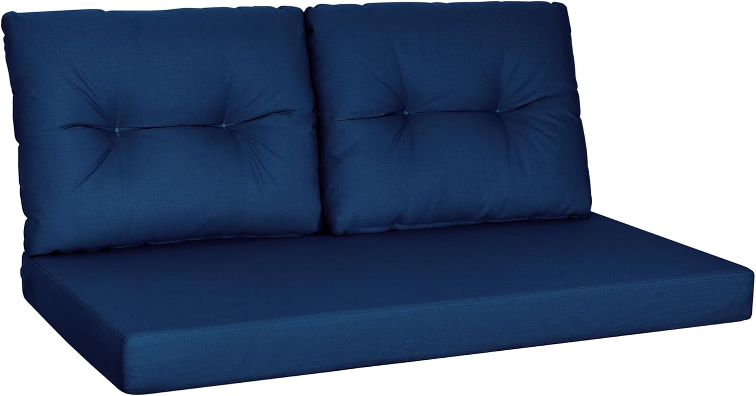 YEFU Outdoor Loveseat Cushion Set of 2. 48 x 24, Waterproof Replacement Patio Chair Cushions, Fade Resistant Deep