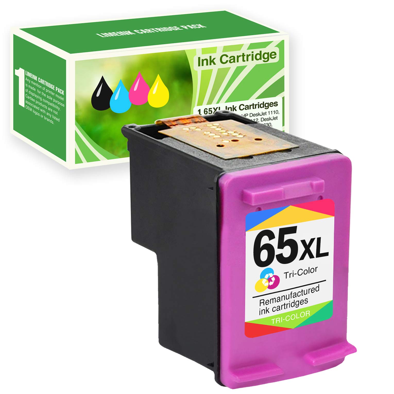 Limeink1 Remanufactured Ink Cartridges Replacement for HP Ink 65 65XL for hp 65 XL Color Cartridge for HP65 XL Cartridges 65xl Color Cartridge for hp Printers - 1