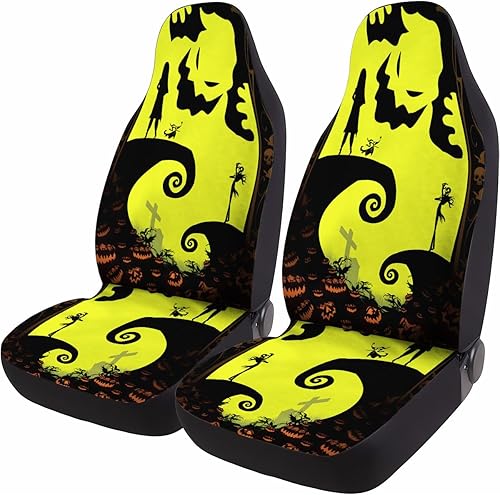 Miniatura 72 de Nightmare Skellington Ghost 2 - Fundas de asiento delantero para automóvil, camión, SUV, regalos de Navidad, funda de asiento de cubo duradera, 06.