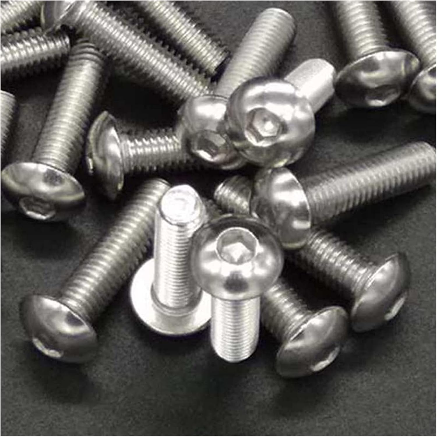 YANGQI yaoqijie 500pcs/Lot M3 M4 M5 Stainless Steel 304 Hexagon Socket Head Cap Socket Screw Bicycle Hex Bolt Nut Screws Set Assortment Kit 2020 Lasting (Color : Round Head)