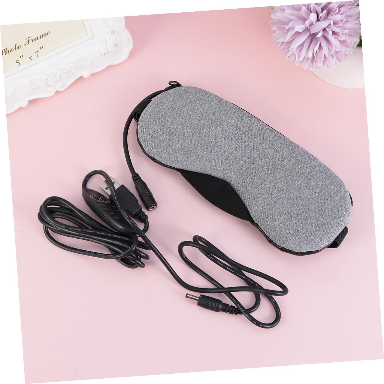 IMIKEYA Maschera per dormire a vapore ricaricabile USB maschera termica in pelle grigia senza profumo maschera oculare rilassante per alleviare la fatica e la testa adatta per casa ufficio e viaggi