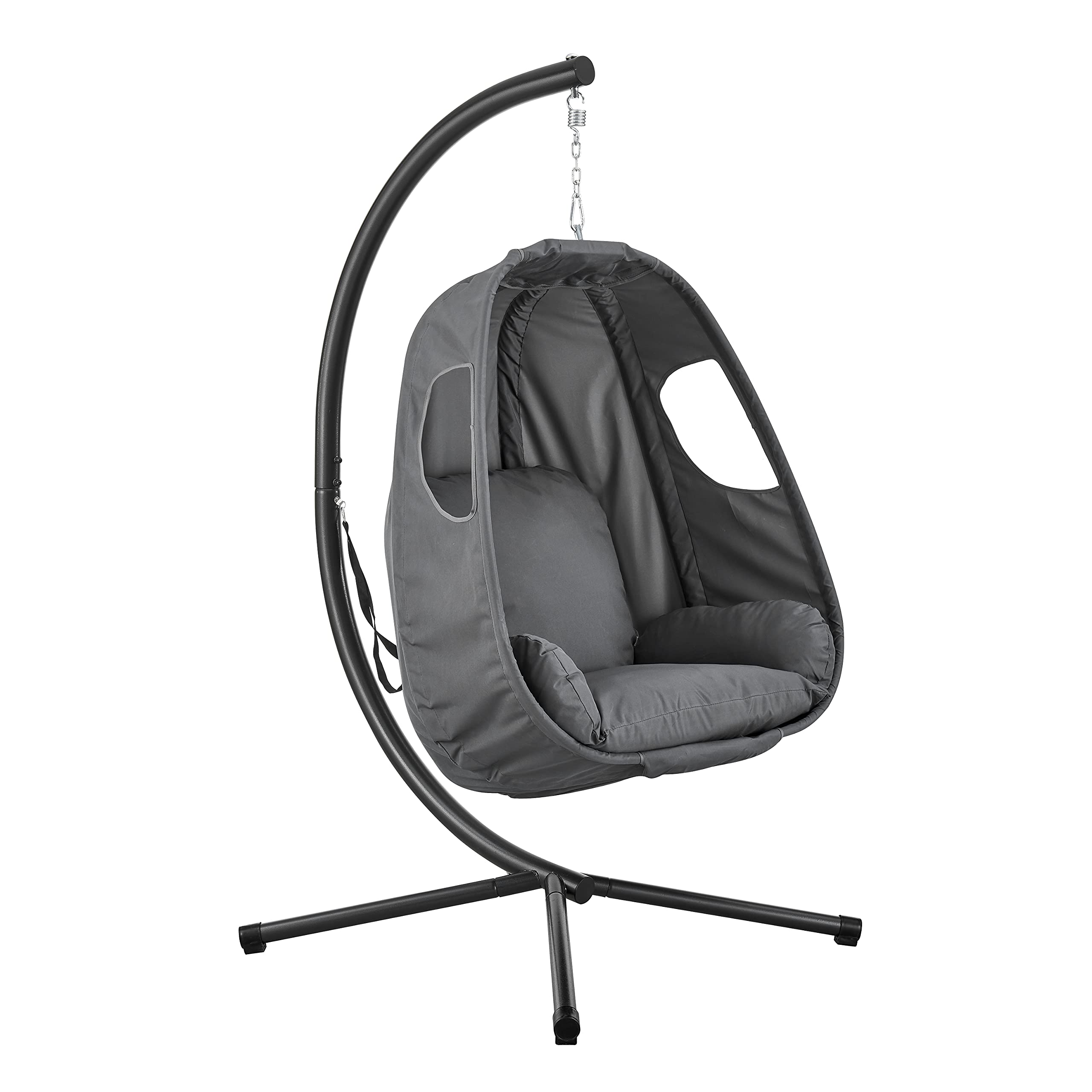 LIVIVO Hanging Swing Chair with Foldable Design in Grey