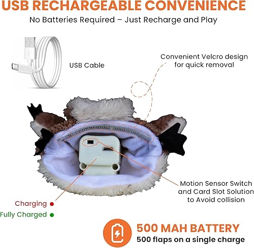 Miniatura 5 de Juguete para gatos Flapping Squrriel  Juguetes interactivos recargables para gatos activados por el tacto  Juguetes de hierba gatera de 3