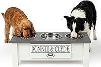 Vista 11 de GTW Soporte elevado personalizado triple para cuencos de perro para perros grandes, medianos, pequeños y extra pequeños - 3 cuencos de acero