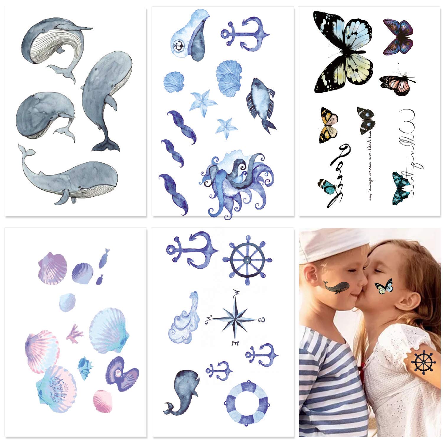 30 Sheets Watercolor Flowers Temporary Tattoos Stickers for Women Girls and Kids (A) : Beauty & Personal Care