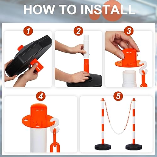 Miniatura 4 de Amylove Paquete de 12 conos de delineador de tráfico con base, conos de tráfico, conos de seguridad, conos de precaución, barreras de seguridad de