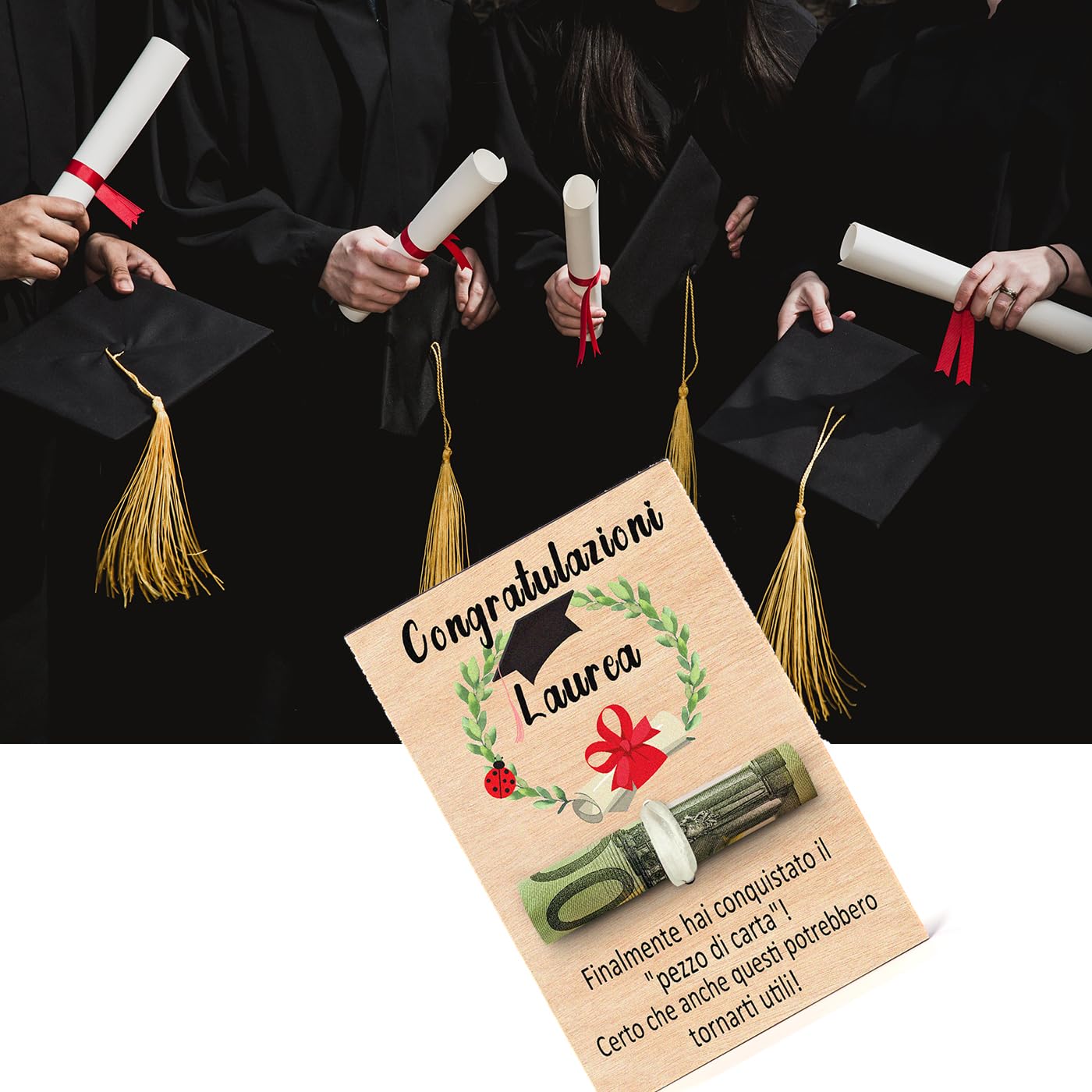 Targhetta In Legno A Forma Di Cuore 'Well Done' – Regalo Di Laurea Originale E Fatto A Mano, Con Spago Per Appendere