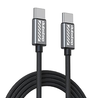 Dubstep Blaze Flash 65W Type-C to Type-C Nylon braided 1.25m Data Fast Charging Cable (Compatible with Mobile, Tablet, Laptop, Grey, One Cable)