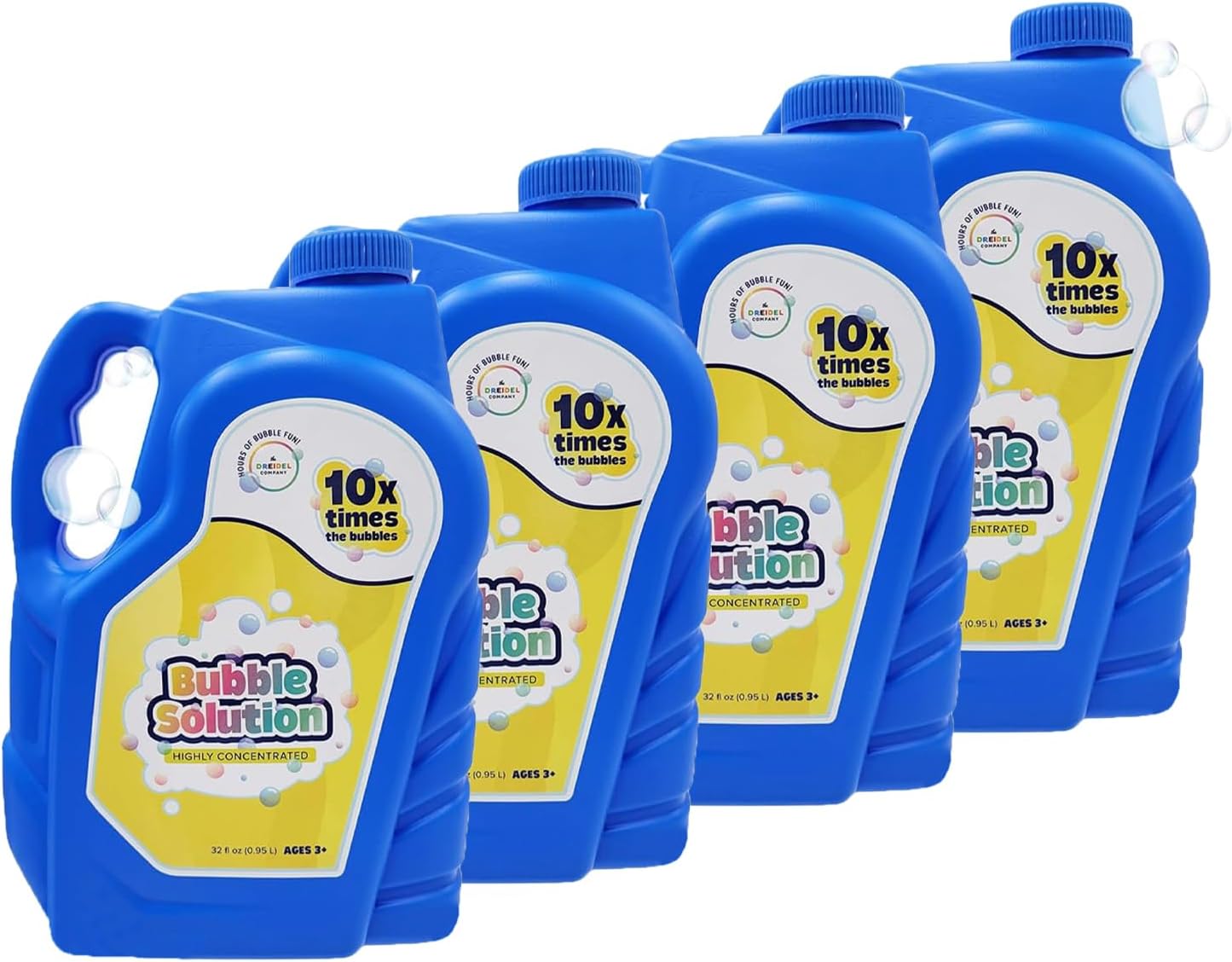 The Dreidel Company Ready Bubble Solution – Recambio para juguetes de burbujas, hasta 2.5 galones, líquido listo para máquina de burbujas, pistolas,