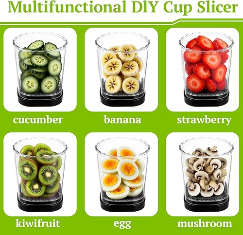 Miniatura 7 de Hendiy Cortador de fresas con cuchillas inoxidables, taza para cortar huevos y frutas para plátano, pepino, champiñones, utensilios de cocina
