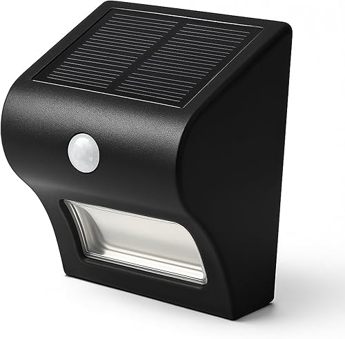 Classy Caps SL133 - Lámpara solar de pared y cubierta con sensor de movimiento, color blanco