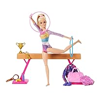 Barbie - Ginnastica Artistica, playset con bambola ginnasta bionda