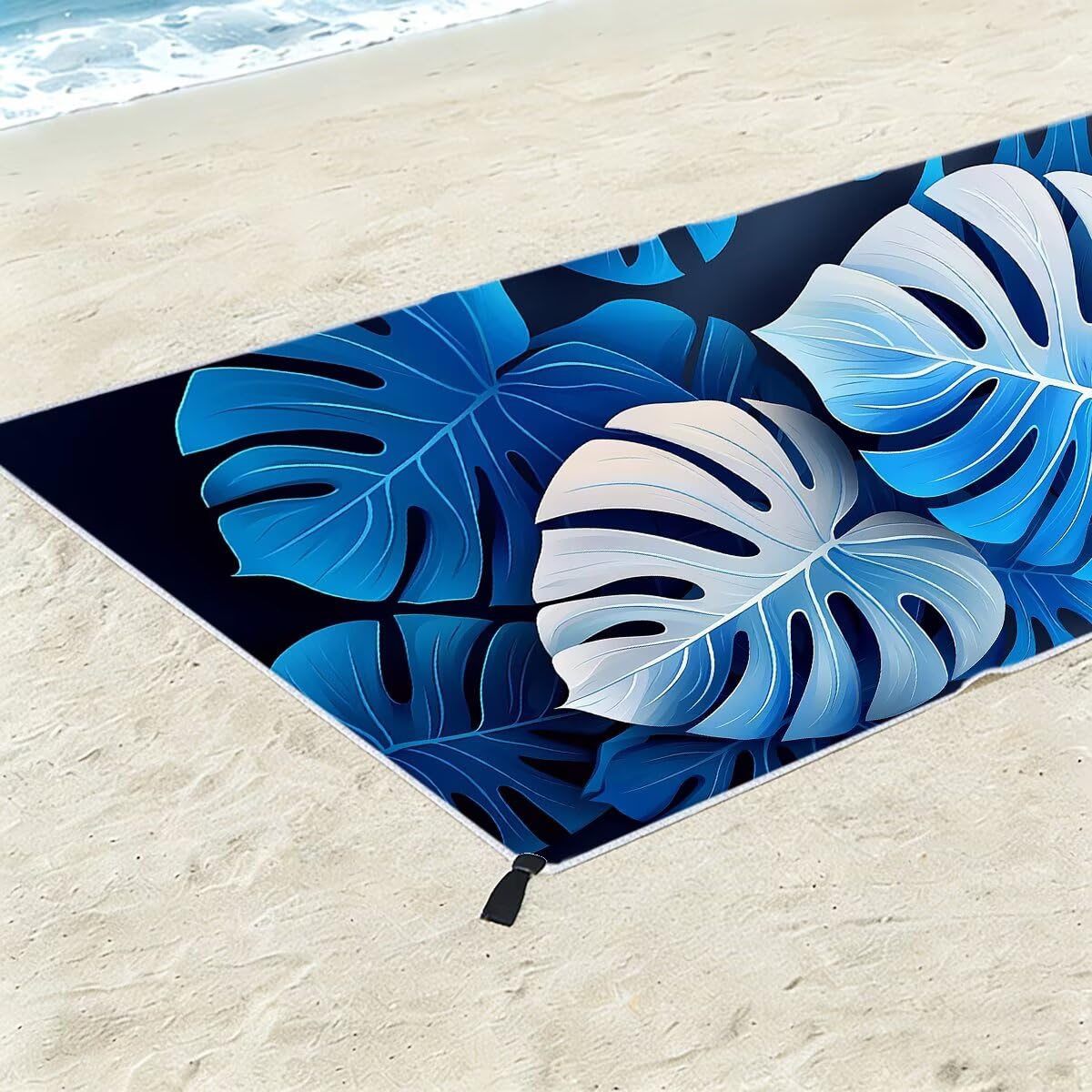 Telo Mare Microfibra, Telo Mare Grande 90x200cm 2 Pezzi, Asciugamano Palestra Donna Asciugatura Rapida, Antisabbia Asciugamano Microfibra, Leggero Asciugamani Palestra, Regalo (Foglie di palma) -4338