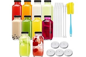 10pcs 16oz Glass Juice Bottles: The Ultimate Essentials for Seamless Meal Prepping
