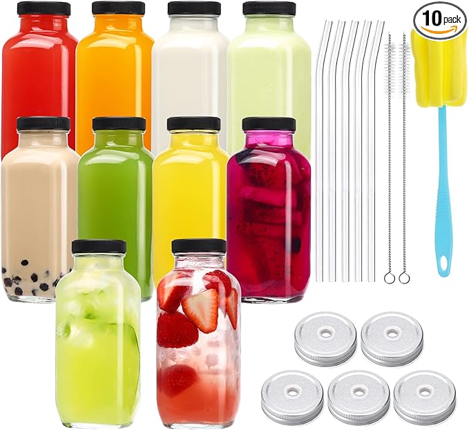 Glass Juice Bottles with Lids