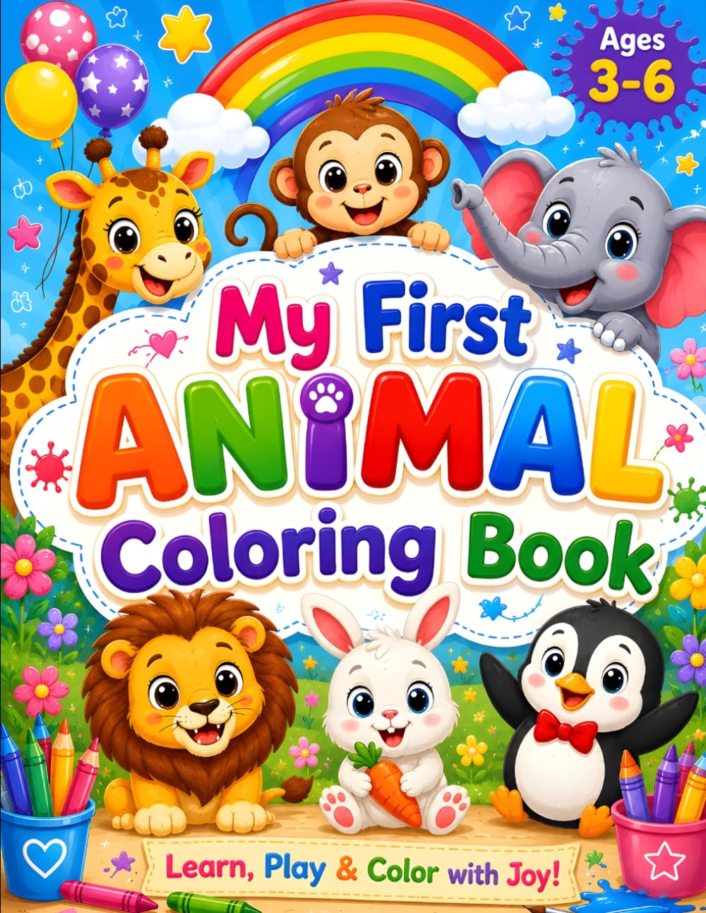 My First Animal Coloring Book: Cute Simple Designs for Creative Little Artists