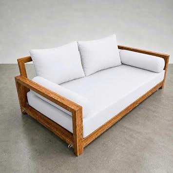 Prolinemax S1 Twin Size Knife Edge Outdoor Daybed Cushion Cover Set AD106 | Outdoor Daybed Cushion, Porch Swing Mattress Set, Water Repellent Polyester Cover, Soft Fiberfill, Medium-density Foam
