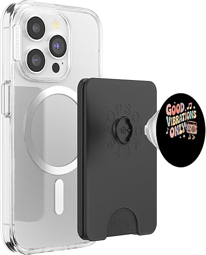 Miniatura 3 de Good Vibrations Only Retro Boombox Fun PopSockets PopWallet for MagSafe