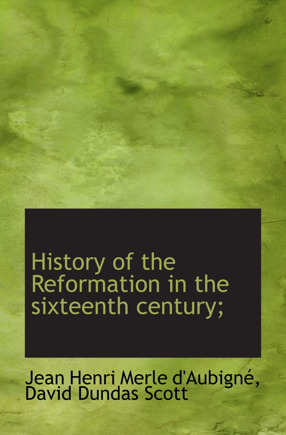 History of the Reformation in the sixteenth century;