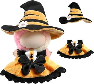 ぬいぐるみ服 服のみ 15cm 17cm ぬいぐるみ 人形の服 ドール服 ぬいぐるみ着せ替え かわいい コスチューム ドレスアップ DIY アクセサリー 人形スーツ ジャンプスーツ 写真小道 ドール世代別服 着せ替え DIY 15cm/17cm Labubu 用 ラブブ 用 (ハロウィンカボチャセット2)