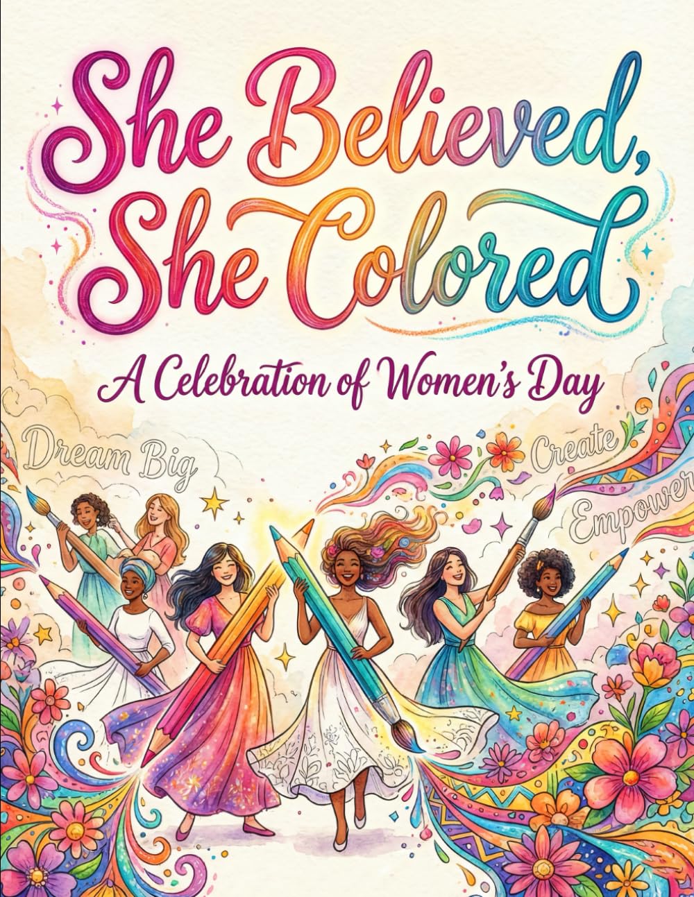 She Believed She Colored Coloring Book: Celebrate Women's Day with 50+ Empowering Coloring pages For Womens (Women’s Day Coloring Book Series)
