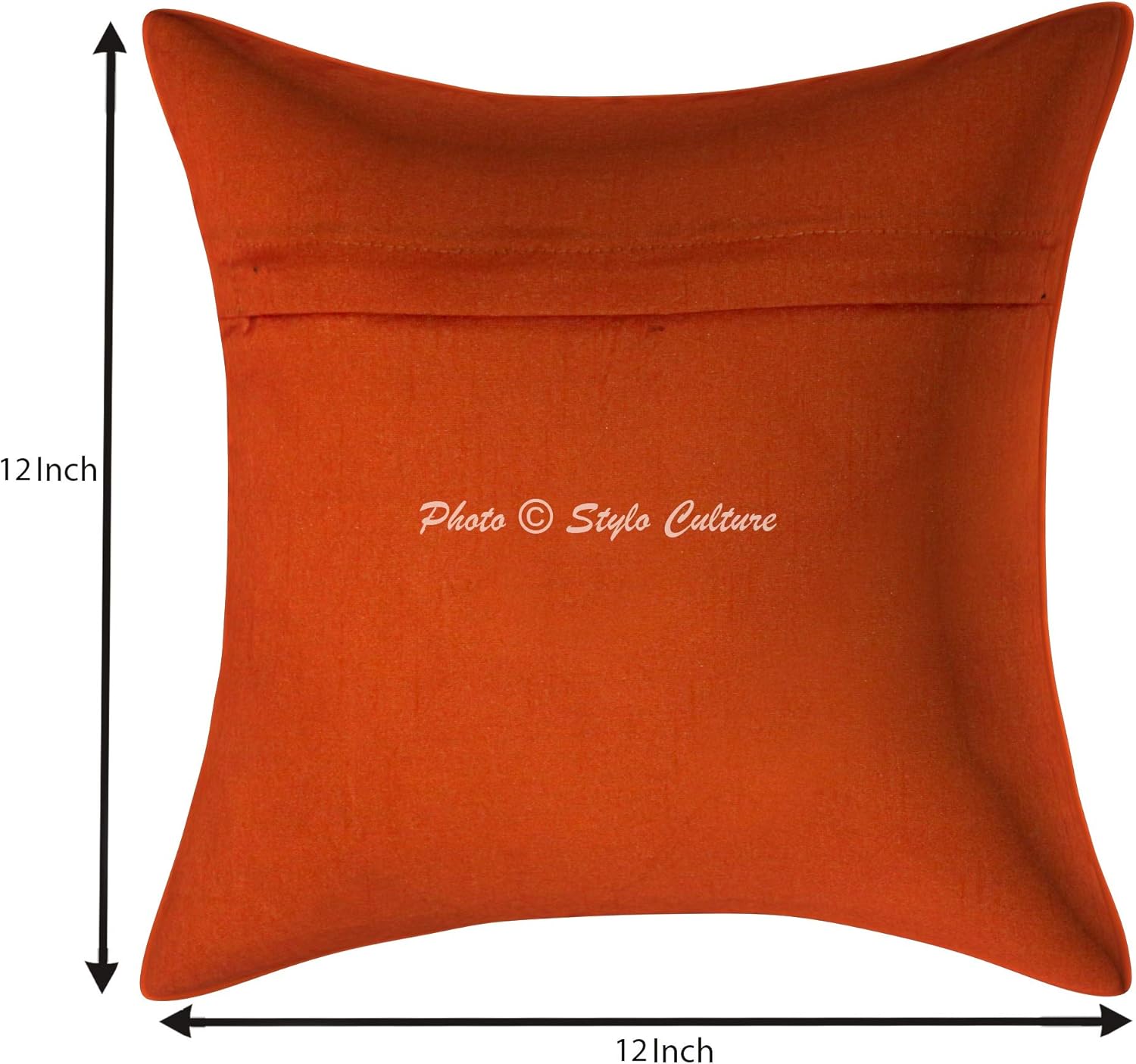 Bohemian Decorative Sofa Settee Accent Throw Pillow Covers 30x30 cm Brocade Living Room Orange Elephant Jacquard Square Luxury Zippered Indian 12x12 Inch Cushion Covers - 5 Pcs