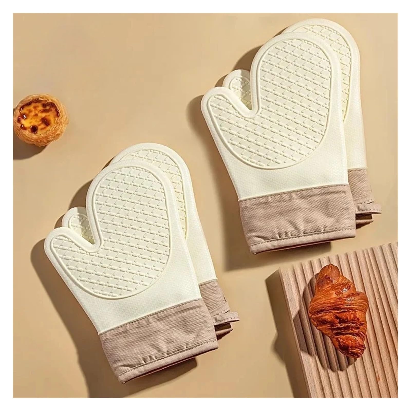 Genérico Guantes de Horno de Silicona, Manoplas de Cocina Doble Capa