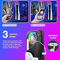 Vista 4 de JUSPRO PS5 LED Light Strip, RGB Ring LED Lights Kit Accessories Compatible with PS5 Slim Console Digital Edition & Regular Edition